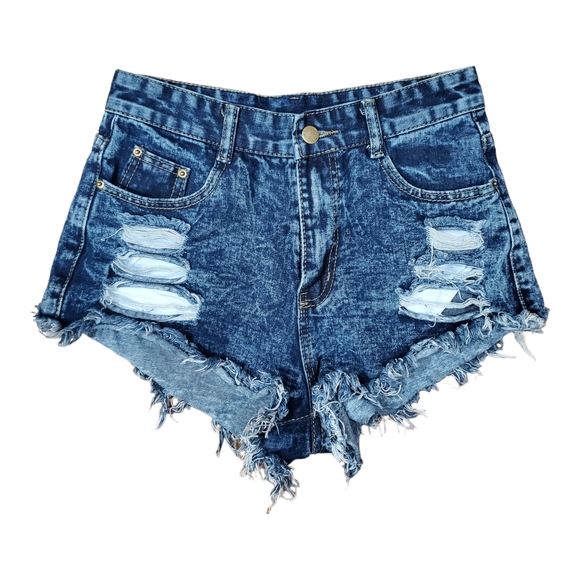 SHEIN Jean Short Shorts Daisy Dukes Distressed - Picture 1 of 3